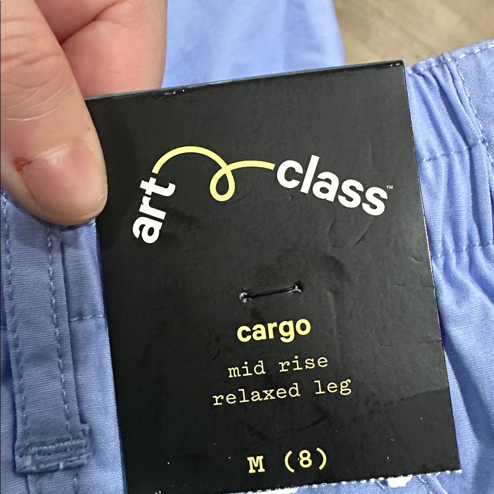 Art Class Sky Blue Cargo Pants mid rise relaxed leg - Picture 2 of 2